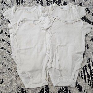 Carter's Baby Boy 4 Piece Short Sleeve White Bodysuits 12M